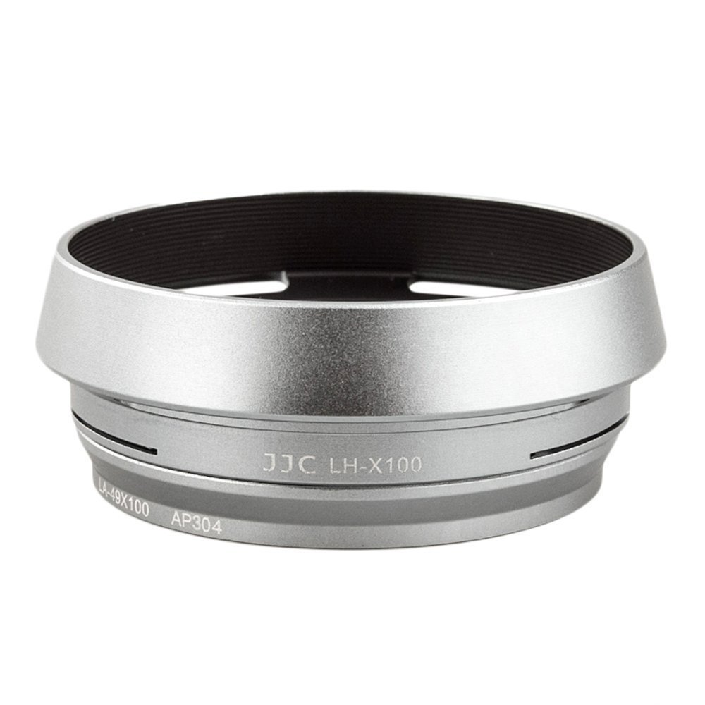 JJC LH-JX100 Lens Adapter and Hood for Fujifilm Finepix X100, X100s, X100T, X70 - Silver
