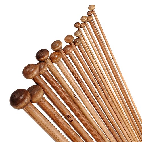 Eiala 36 pcs 10"(25cm) bamboo knitting needles set…