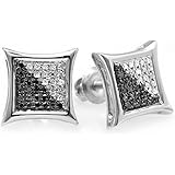 Dazzlingrock Collection 0.30 Carat Ctw 14K Round Black Diamond Ladies Huggies Hoop Earrings 1 3 Ct Rose Gold