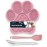 Lick Mat for Dogs and Cats, Premium Lick Pad with Suction Cups,Dog Slow Feeder Dowl Mat for Bathing Grooming Nailing Trimming, Food-Grade, Non-Toxic (Pink)