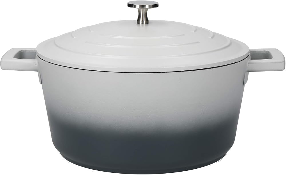 MasterClass Medium Casserole Dish with Lid 4 Litre Induction Safe Grey