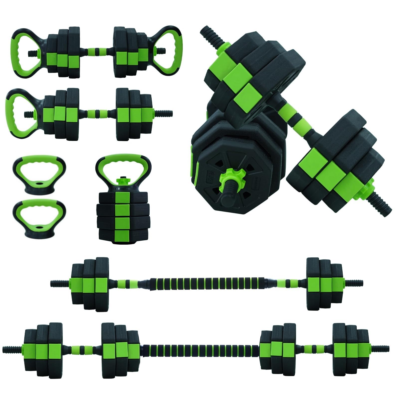 Photo 1 of **MISSING PARTS/ONLY WHATS IN BOTTOM PICTURE**Adjustable Dumbbell Set, 4 In 1 Adjustable Dumbbell Weights 44 Lbs Free Weight Set With Connector Used As Barbell, Kettlebells, Push Up Stand,Octagon