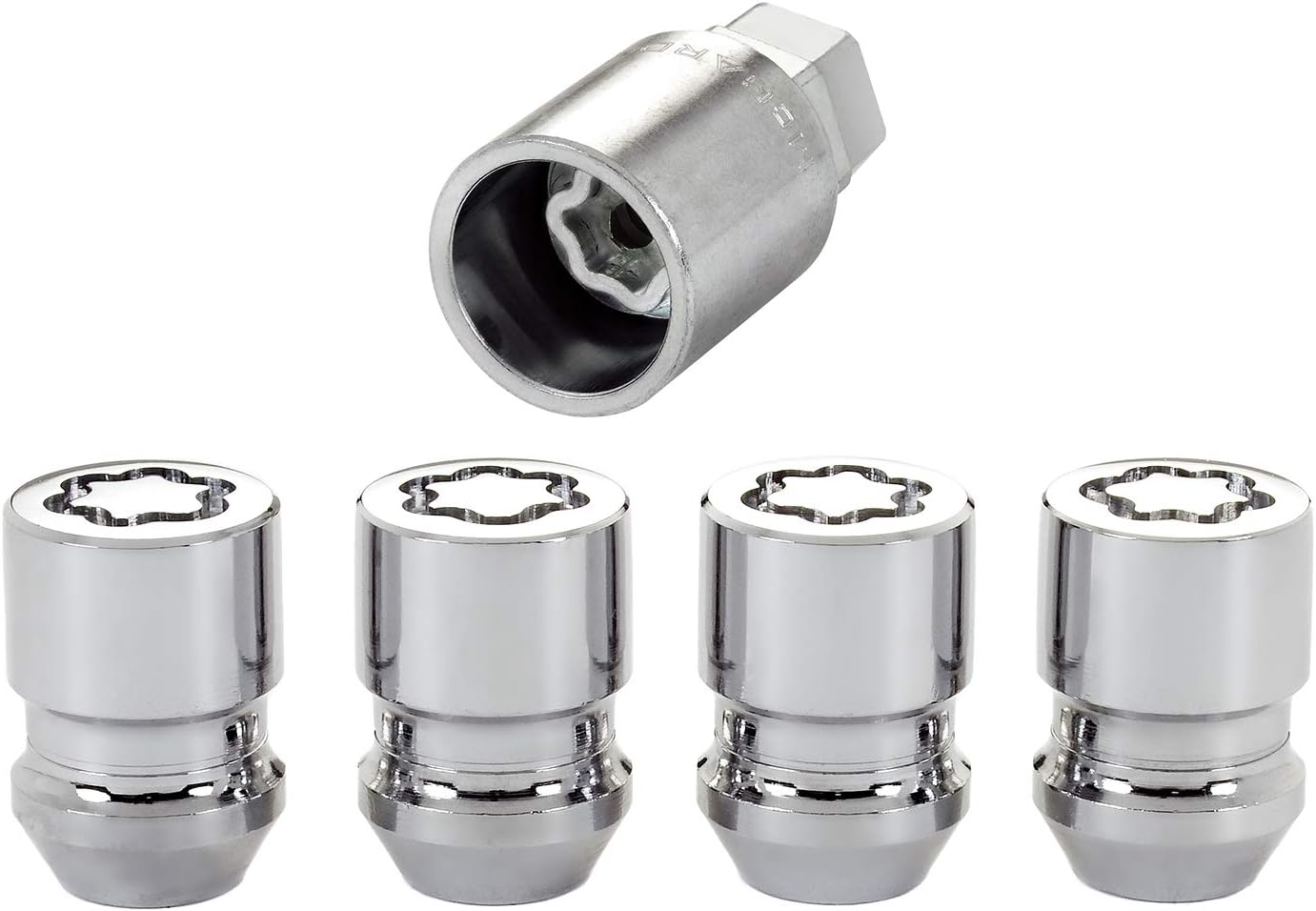 McGard 24154 Chrome Cone Seat Wheel Locks (M12 x 1.25 Thread Size) - Set of 4: Automotive