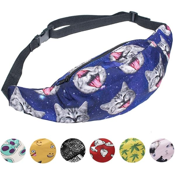 Light Up Fanny Pack For Raves & Festivals – LED Fanny Pack With Hidden Pocket (Galaxy Design)