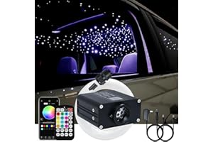 AKEPO Small Size 16W RGBW APP Twinkle Fiber Optic Lights, Music Activated 150pcs 0.03in 6.5ft/2m Optical Fiber Star Ceiling Light Kit for Car Truck Headliner Star/Home
