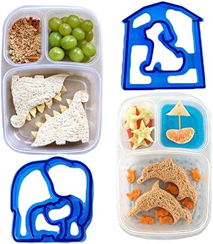 SANDWICH SHAPER - Set of 10 BPA Free Sandwich Cutters for Kids for Shaping Breads, Toasts, Cookies, Cakes, Pancakes, Puddings, Pizzas, Party Sandwiches and More!