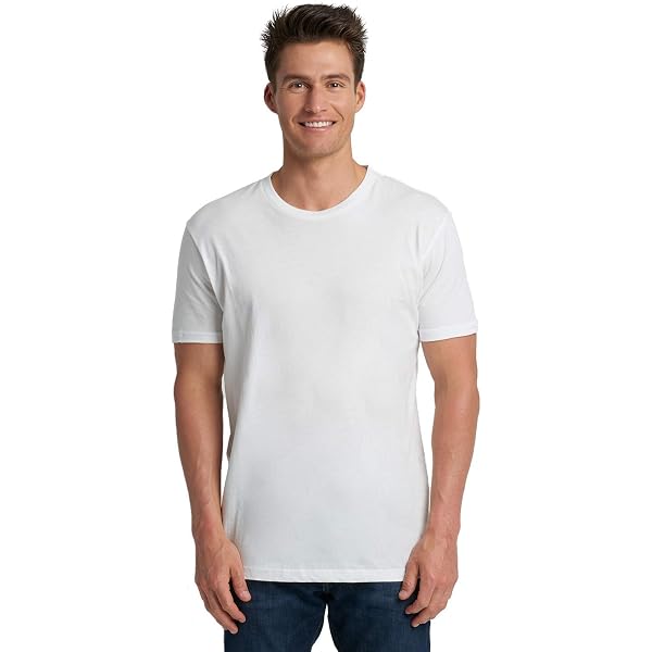 Next Level Premium Fitted CVC Crew T-Shirt - White, Small, Pack Of 5