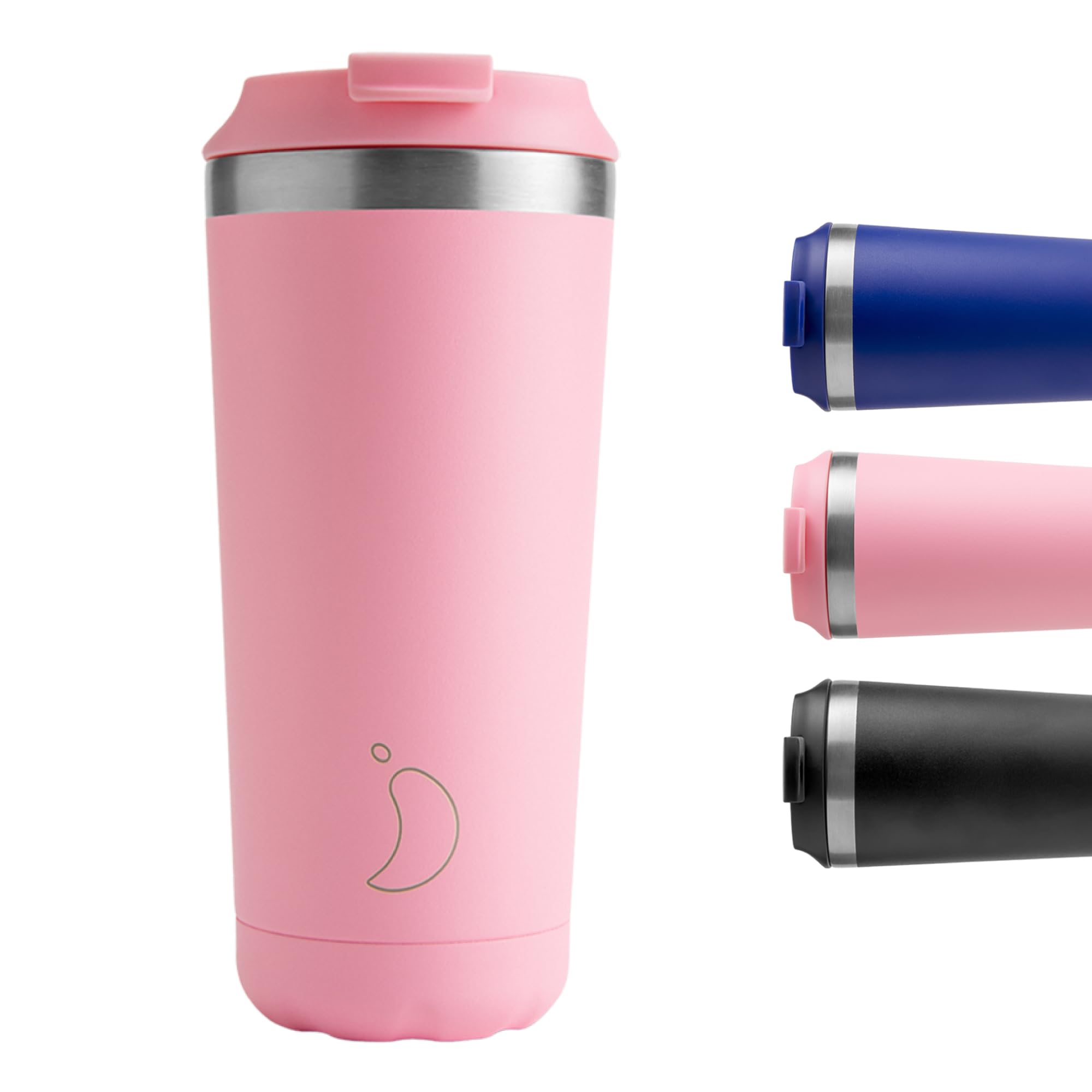 Chilly's Original Coffee Cup - Thermal Mug For Cold & Hot Drinks - Leak-Proof Travel Mug with Lid - Double Walled Vacuum Insulated Mug - Stainless Steel - Pastel Pink, 500ml