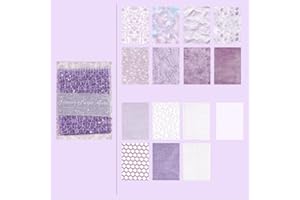 15 Sheets Textured Scrapbook Paper and Mesh Fabric Assorted Set Mixed Special Paper for Scrapbooking Planner Bullet Junk Jour