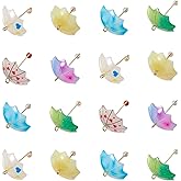 KitBeads 12pcs 6 Styles Resin 3D Umbrella Charms Summer Theme Bumbershoot Umbrella Charms for Jewelry Making Bulk