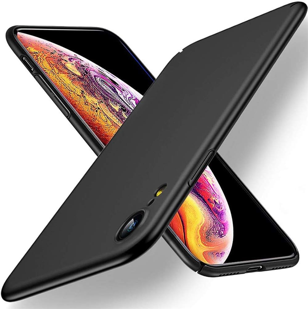 iPhone XR Slim Case Ultra Thin Lightweight Cover Hard Nice Clean Minimal Case 6.1" Skin(Black)