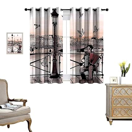 Amazon Com Homehot Music Room Darkening Wide Curtains