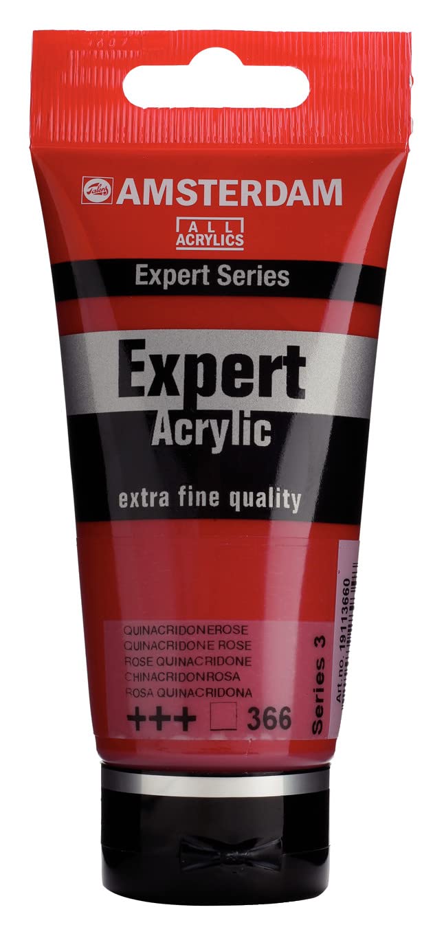 Amsterdam Expert Series Acrylic Paint Tube 75 ml - Quinacridone Rose 366 - Professional Grade, Heavy Body, High Pigments & Lightfastness