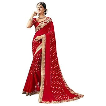 Brautkleid Hochzeitsfest tragen rote Sari Kleid indischen Frauen Kleid Saree Stock