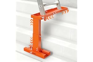 Adjustable Foldable Ladder Leveler for Stairs, 500LB Capacity, Fits Foot Spacing <30", Height 11-18", Length 17-31.5", Durabl