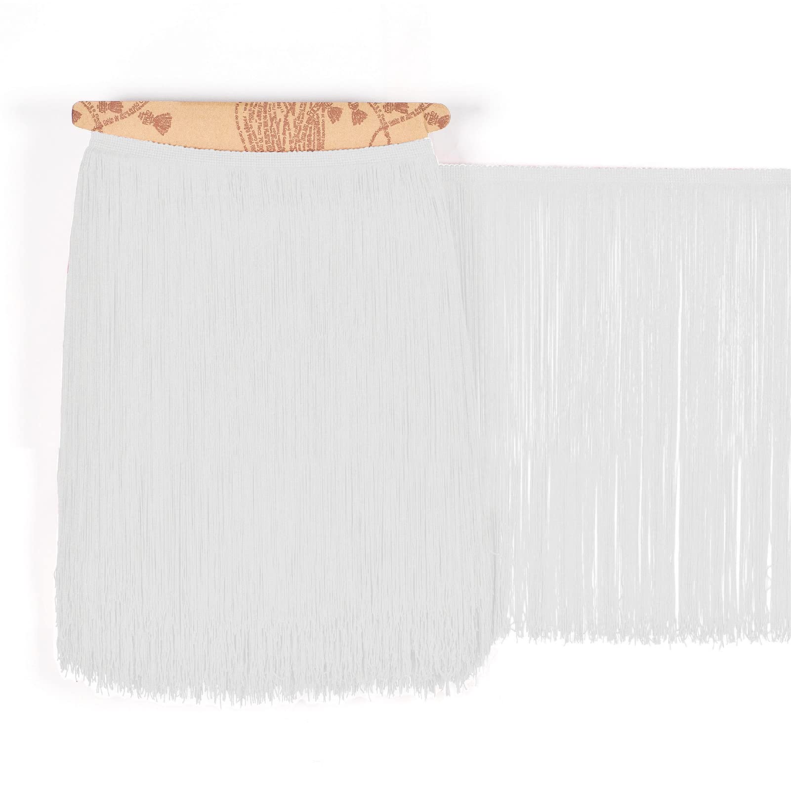 TEXTEX = Cuquillo Fringe for Sewing Flamenco and Sevillana. Composition Rayon 100%. Length of 30 cm. 5m Pieces. (White)
