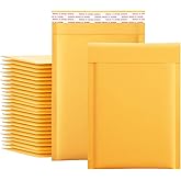 Kraft Bubble Mailers 4x8 Inch 60 Pcs,Small Self-Sealing Mail Shipping Bags,Yellow Padded Envelopes,Tear Resistant Boutique Bulk Mail Shipping Bags