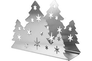 DOITOOL Christmas Tree Napkin Holder for Tables: Stainless Steel Christmas Tissue Holder Table Tissue Dispenser Xmas Desk Dec