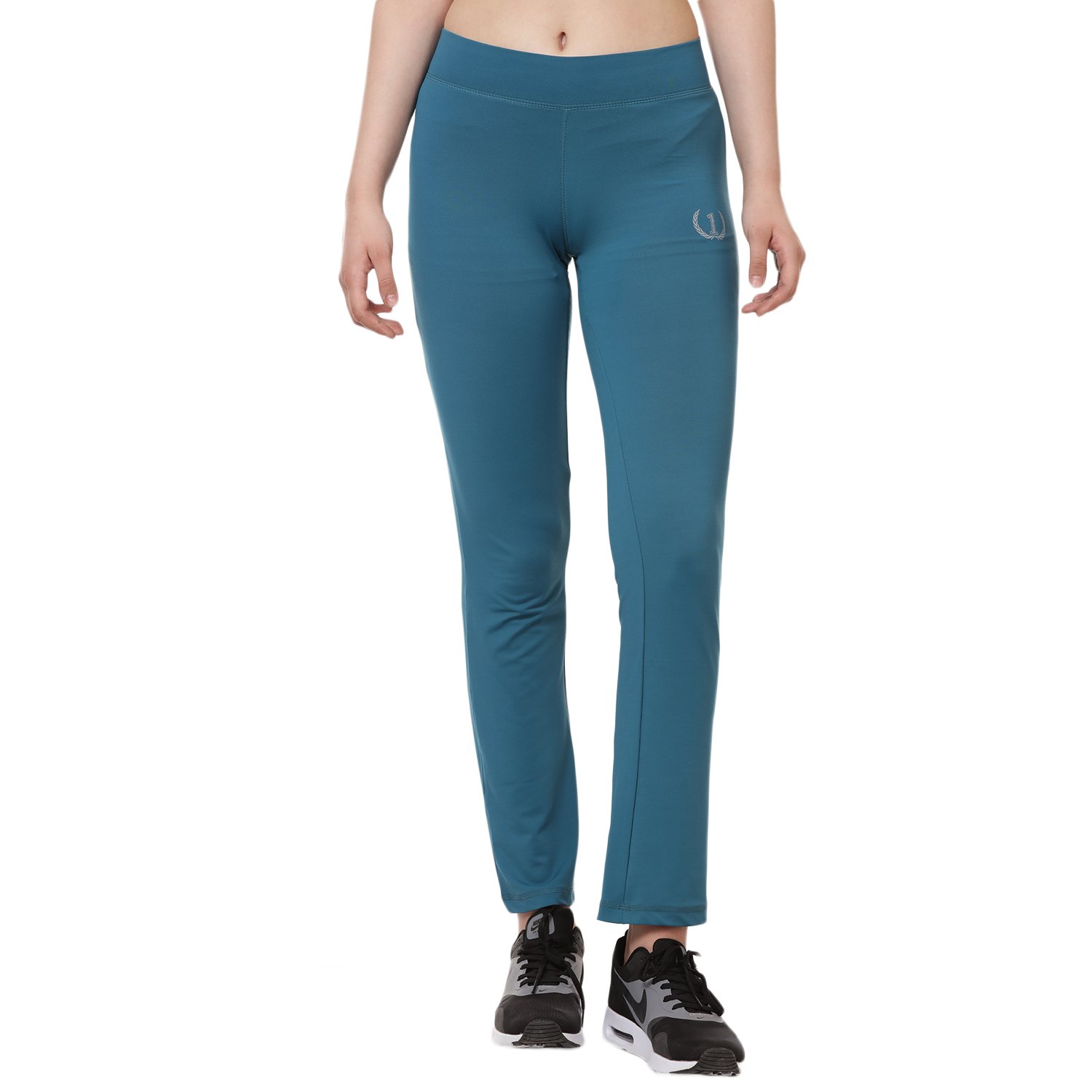 onesport womens solid black track pants-onsp57tel