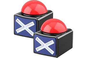 DOXISHRUKY 2Pcs Game Buzzers with Light & Alarm Sound GameShow Button Box Party Contest Prop Toy, Trivia Quiz Got Talent Buzzer for Family Feud Game