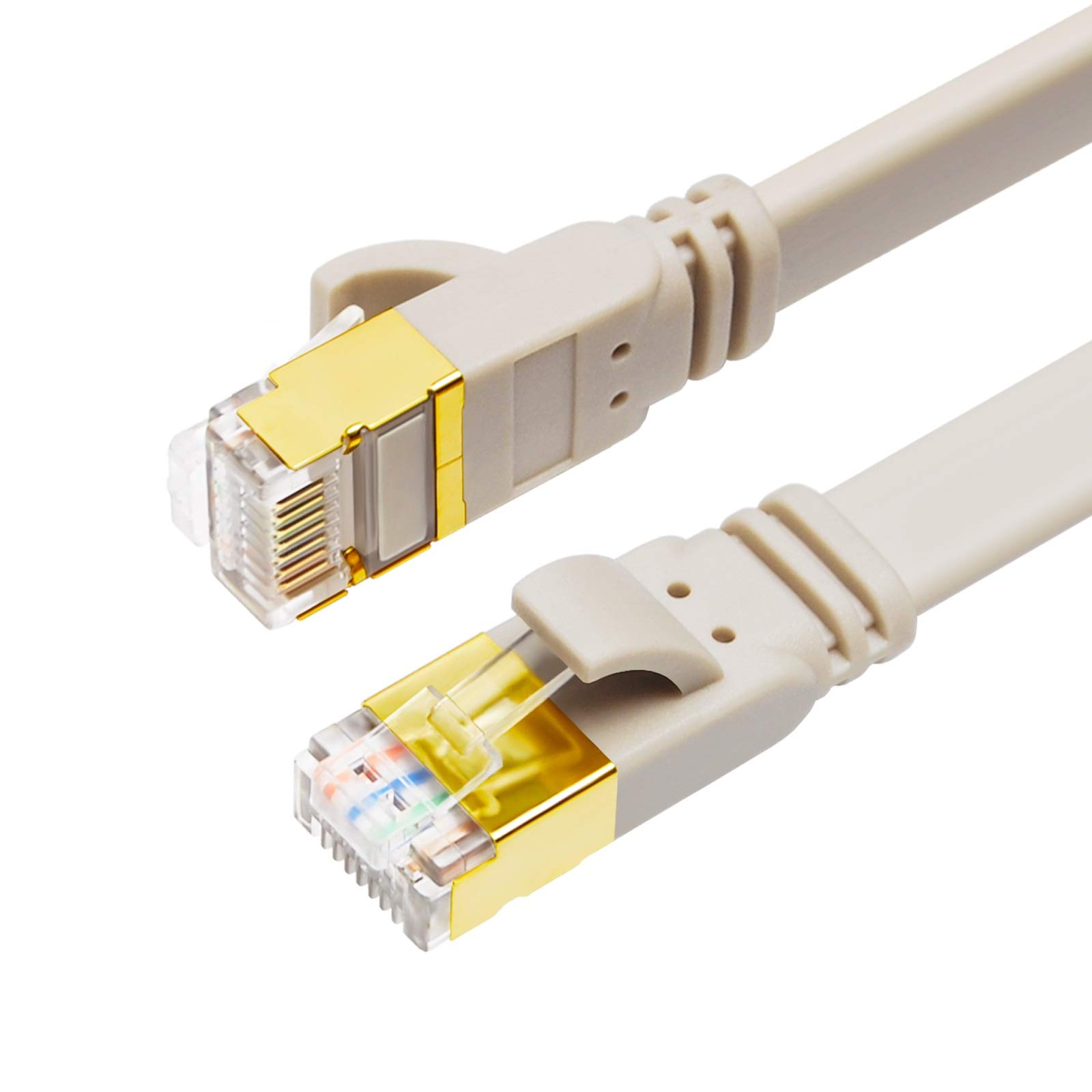 CAT 8 Ethernet Cable, 100ft High Speed 40Gbps 2000MHz Flat CAT8 Patch Cord, Morandi Color, Gigabit I
