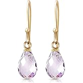 Galaxy Gold GG 14k Solid Gold Fish Hook Earrings with Natural Pink Topaz