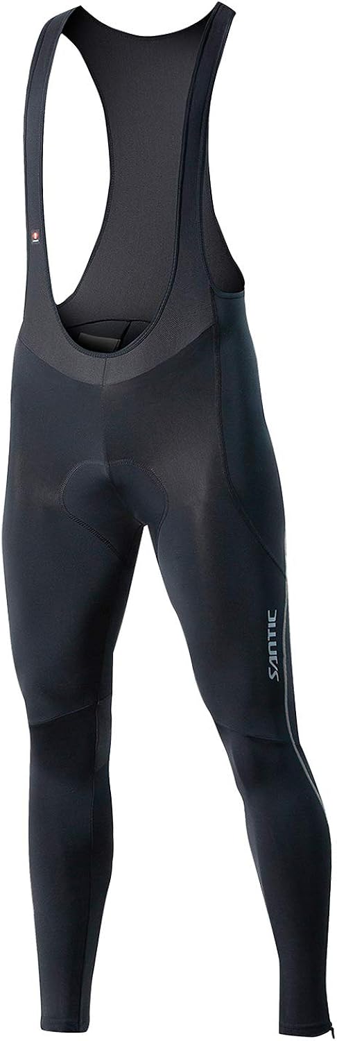 Santic Cycling Bibs Pants Mens Long Tights 3D Padded Bike Legging: Clothing
