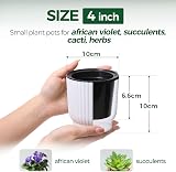 T4U Mini Self Watering Plant Pots 6 Pack 10cm White Plastic Indoor Planters view 2