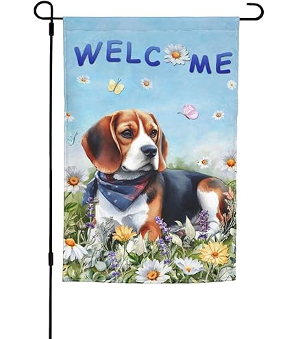Welcome Fall Garden Flag 12x18 Inch Beagle Garden