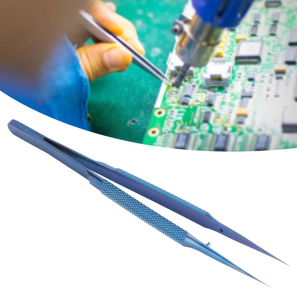 Fafeicy Ti Alloy Tweezer for Phone Repair Soldering, Jewelry Making & More, Blue, Pointed & Curved Style, 14cm/5.5in - Image 5