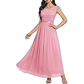 DRESSTELLS Formal Dress for Women 2026, Long Wedding Guest Bridesmaid Church Evening Cocktail Party Prom Lace Dresses