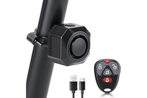 POWVINE Max 110dB Bike Alarm,Bike Alarms For Ebikes Rechargeable Motorcycle Alarm With Remote,7 Levels Sensitivity Bicycle Alarm, Anti Theft Bicycle Alarm& Ebike Alarm For Car Motorcycle Scooter Ebike