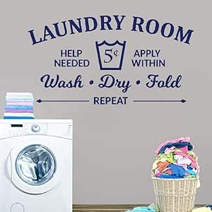 Etiqueta de la pared,Lavandería reglas 78x42cm Calcomanía de PVC