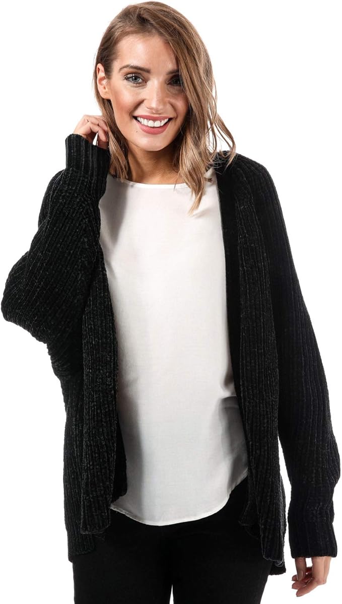 womens black chenille cardigan