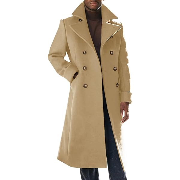 LEATHER JACKET MENS Mens Double Breasted Cashmere & Wool