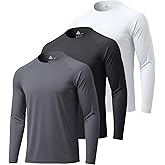 ZITY 3 Pack Long Sleeve Shirts for Men UPF 50+ Sun Protection Crew Neck T-Shirt Rash Guard for Hiking Running Swimming