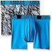 adidas Youth Kids-Boy's Sport Performance Climalite® Graphic Boxer Brief Underwear (2-Pack), Draven Black/Solar Blue Solar Blue/Black, LARGE