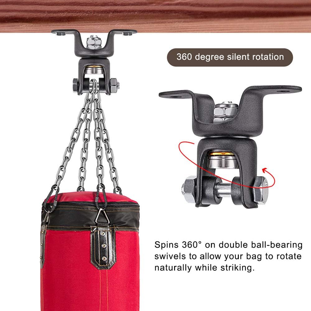 BeneLabel Heavy Duty Boxing Punching Bag Hnager, 360KG Capacity, 360° Rotation Wood Beam Holder with 2 Wood Screws for Wooden Sets, Bearing Design : Garden & Outdoor