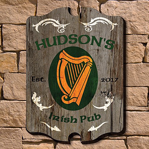 HomeWetBar Celtic Harp Personalized Bar Sign (Custom Product)