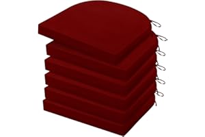 HARBOREST Outdoor Chair Cushions Set of 6, Water Resistant Patio Chair Cushions with Ties, Outdoor Seat Cushions for Patio Furniture, 17"x16"x2", Burgundy