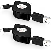 Samsung Retractable USB A to USB C Cable for Car,3FT Android Phone C Cord | 2 Pack Carplay USBC Cable for Samsung Galaxy S24 Ultra/S26 Ultra/Z Flip 8 7 Z Fold 8/7/6/S25,Google Pixel 10 Pro XL 10a 9a 8