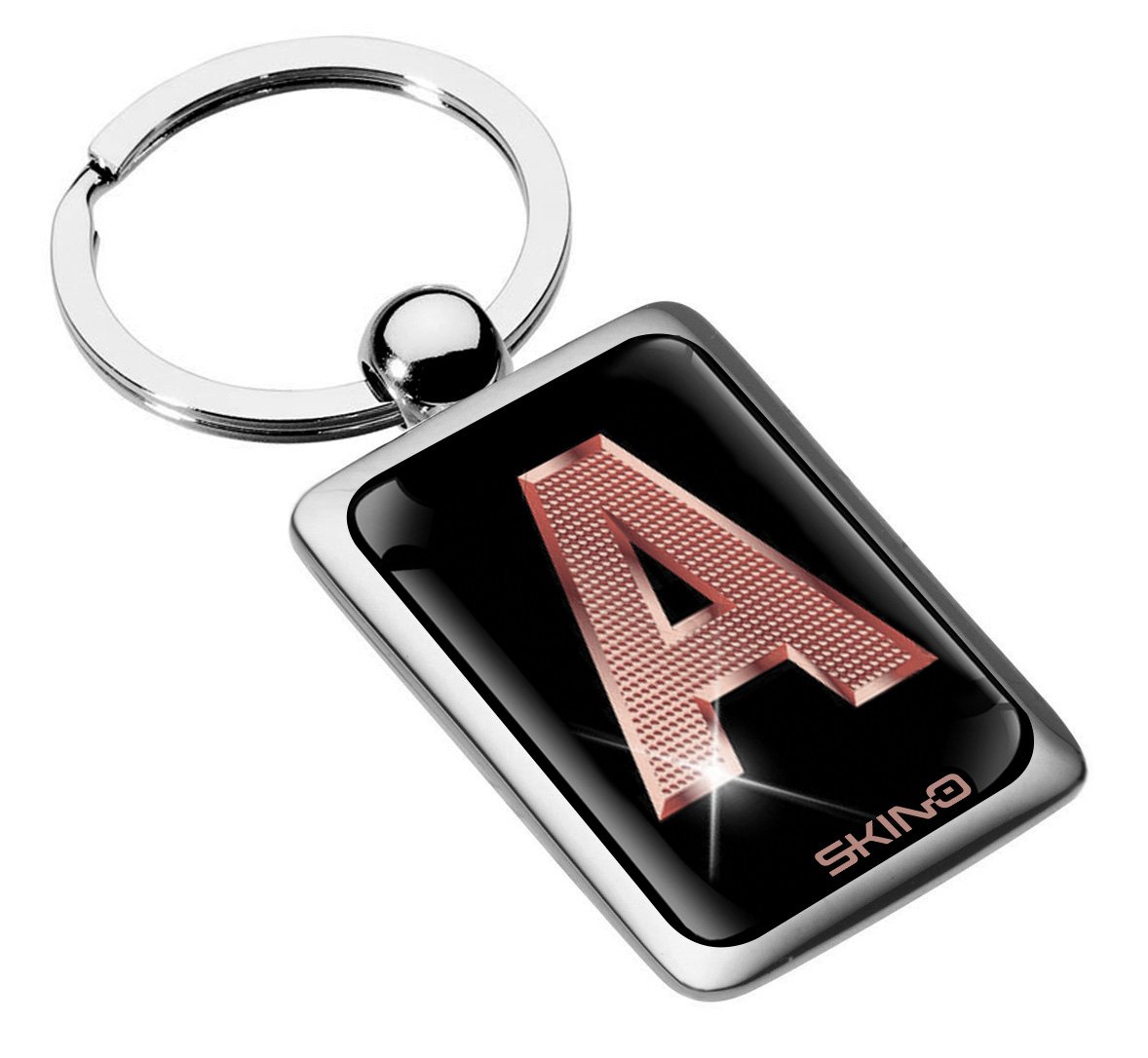 Biomar Labs® Metal Alphabet A-Z Personalised Initials Keyring Keychain Rose Gold Men Women Gift Letter A