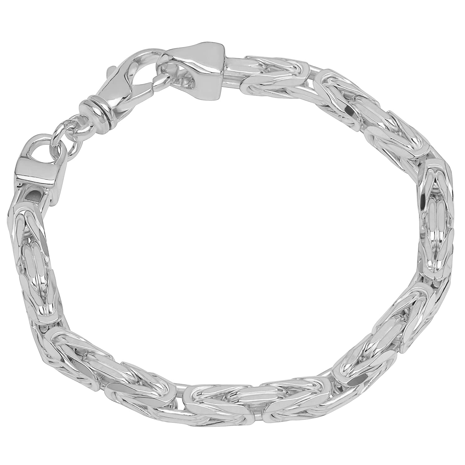 NKlaus bracelet 925 sterling silver 22cm king chain 8 pave diamonds men's bracelet 12181