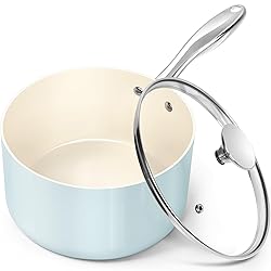MICHELANGELO 3 Quart Saucepan with Lid - Non Toxic