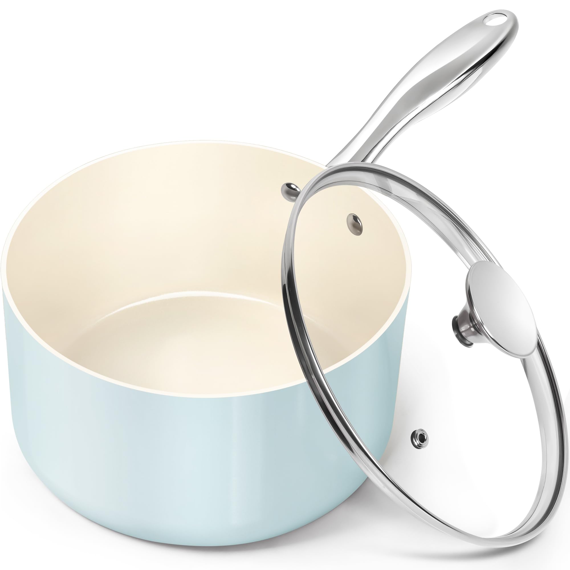 MICHELANGELO 3 Quart Saucepan with Lid - Non Toxic
