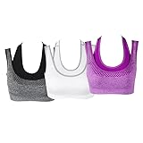 YEYELE 3 Pack Double Layer Removable Pads Tank Top
