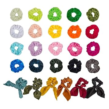 Amazon Com 26 Pcs Assorted Colors Women S Hair Elastic Hair