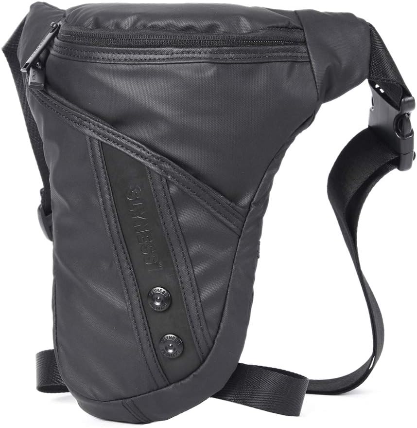 Xieben Nylon Drop Leg Bag for Men Women Motorcycle Bike Hip Bum Belt Waist Fanny Pack Travel Outdoor Camping Tactical Hiking Cycling Crossbody Shoulder Pouch Black - Image 3