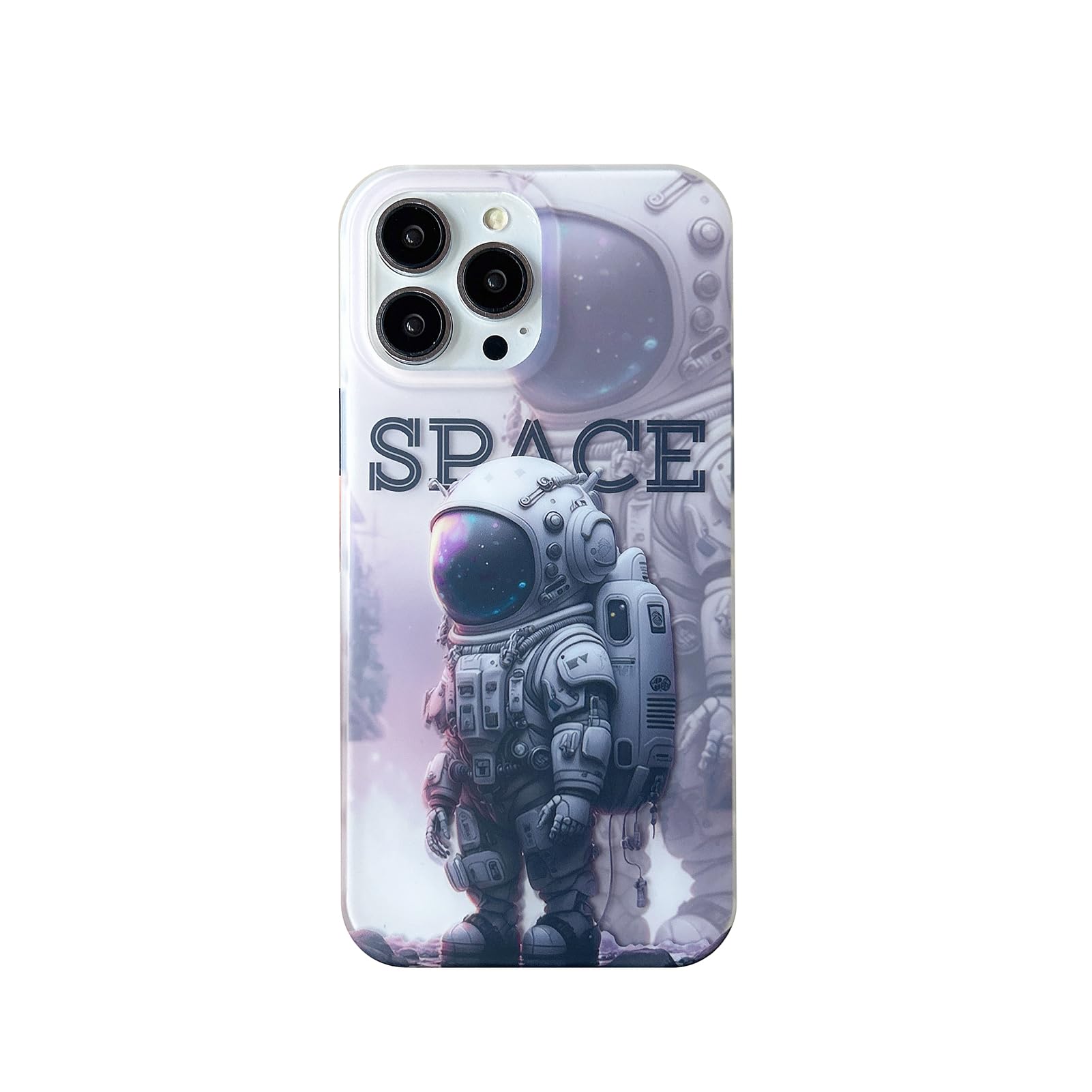 Yonds Queen for iPhone 14 Pro Max Cute Case, Cool Cartoon Astronaut Space Planet Design Stylish IMD Cover Bumper Shockproof Anti-Slip Protector Fashion Case (White Space, iPhone 14 Pro Max)