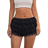 VFURYGD Women Y2k Lace Ruffle Shorts Fairy Lolita Bloomers Victorian Booty Shorts Layered Frill Bottoms Panties